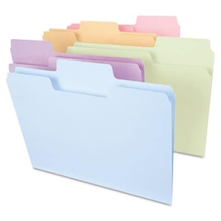 Made-To-Stick SuperTab File Folders- 1/3 Cut- Top Tab- Letter- Assorted Colors- 100/Box MA41440